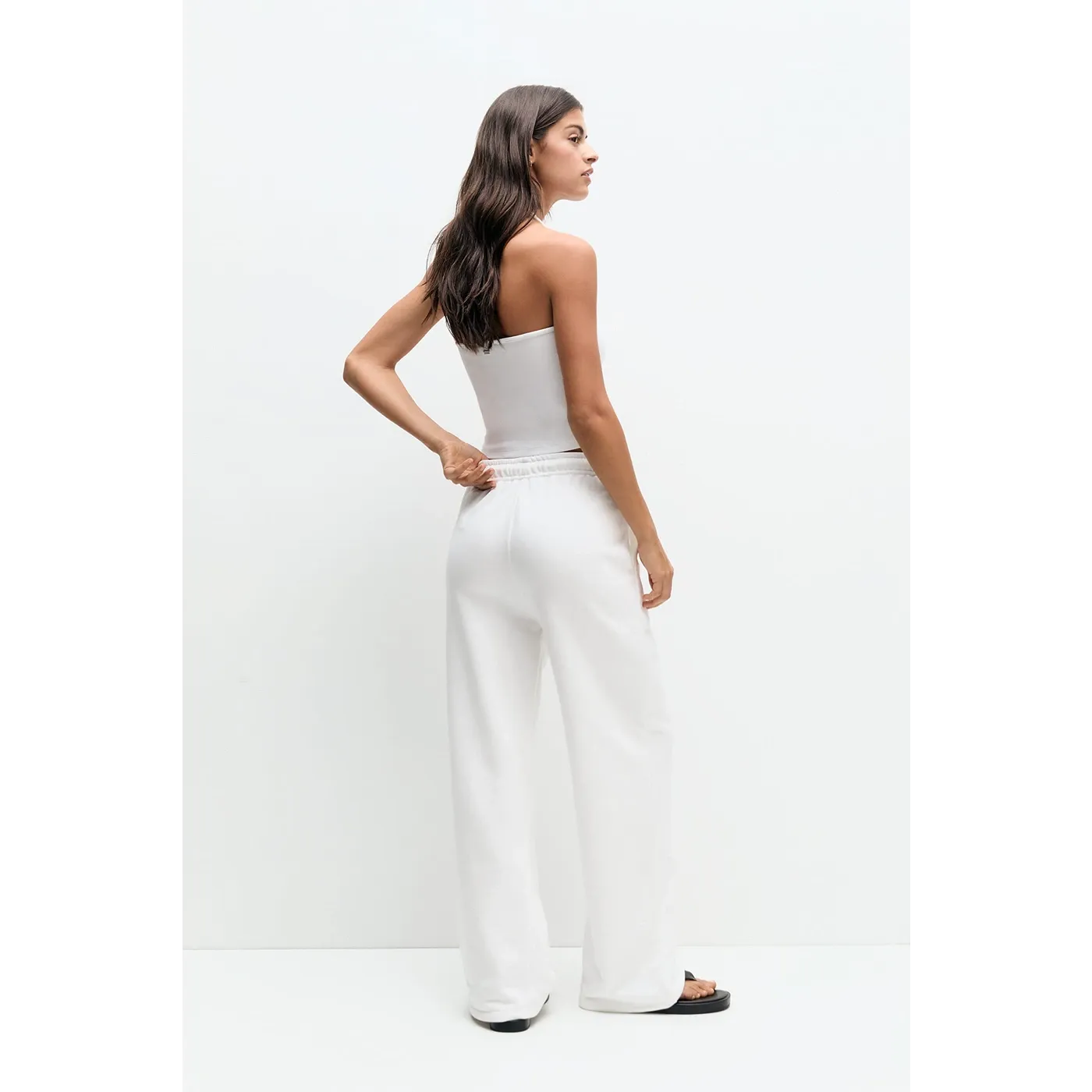 PB White Wide Leg Trousers