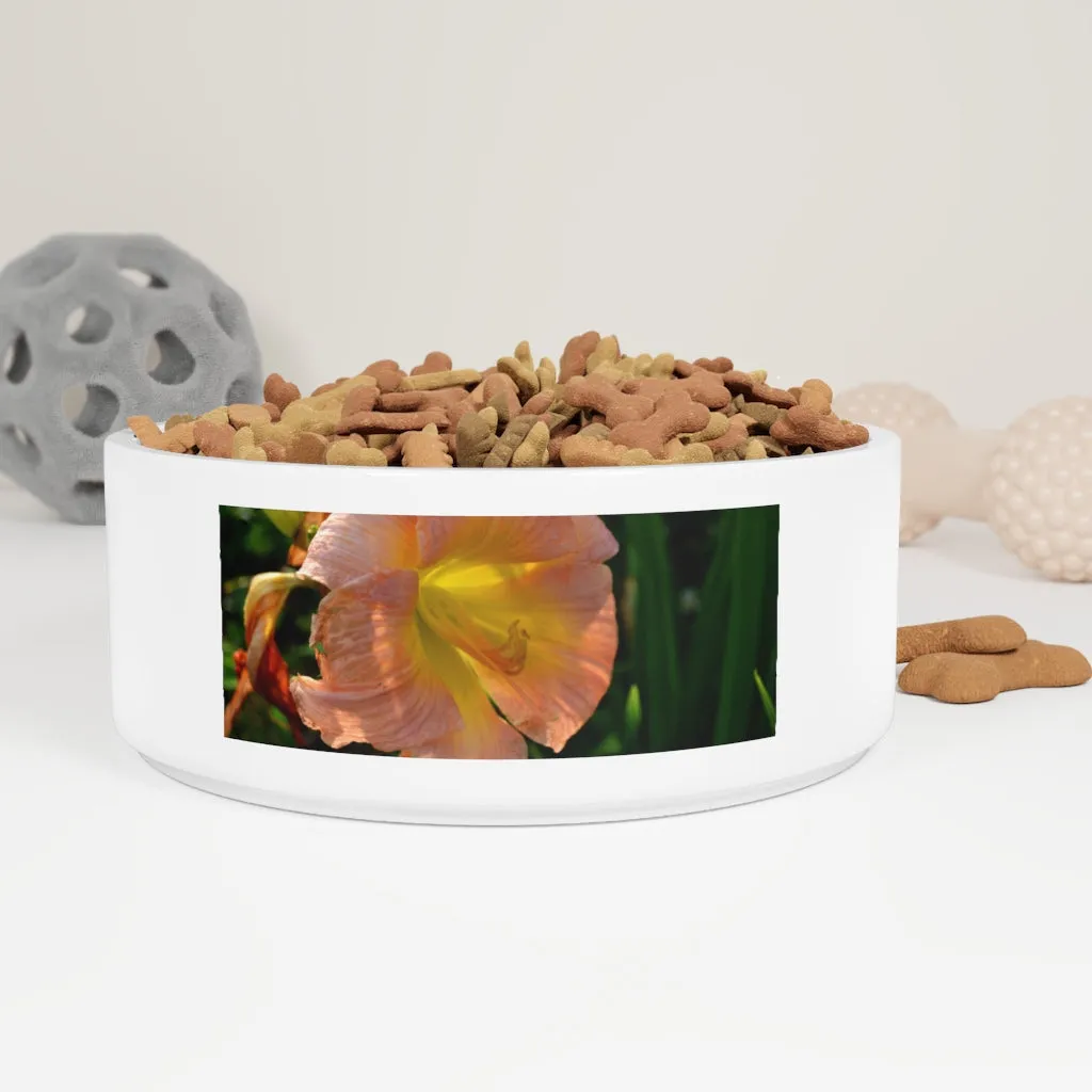 Peach and Yellow Flower Pet Bowl