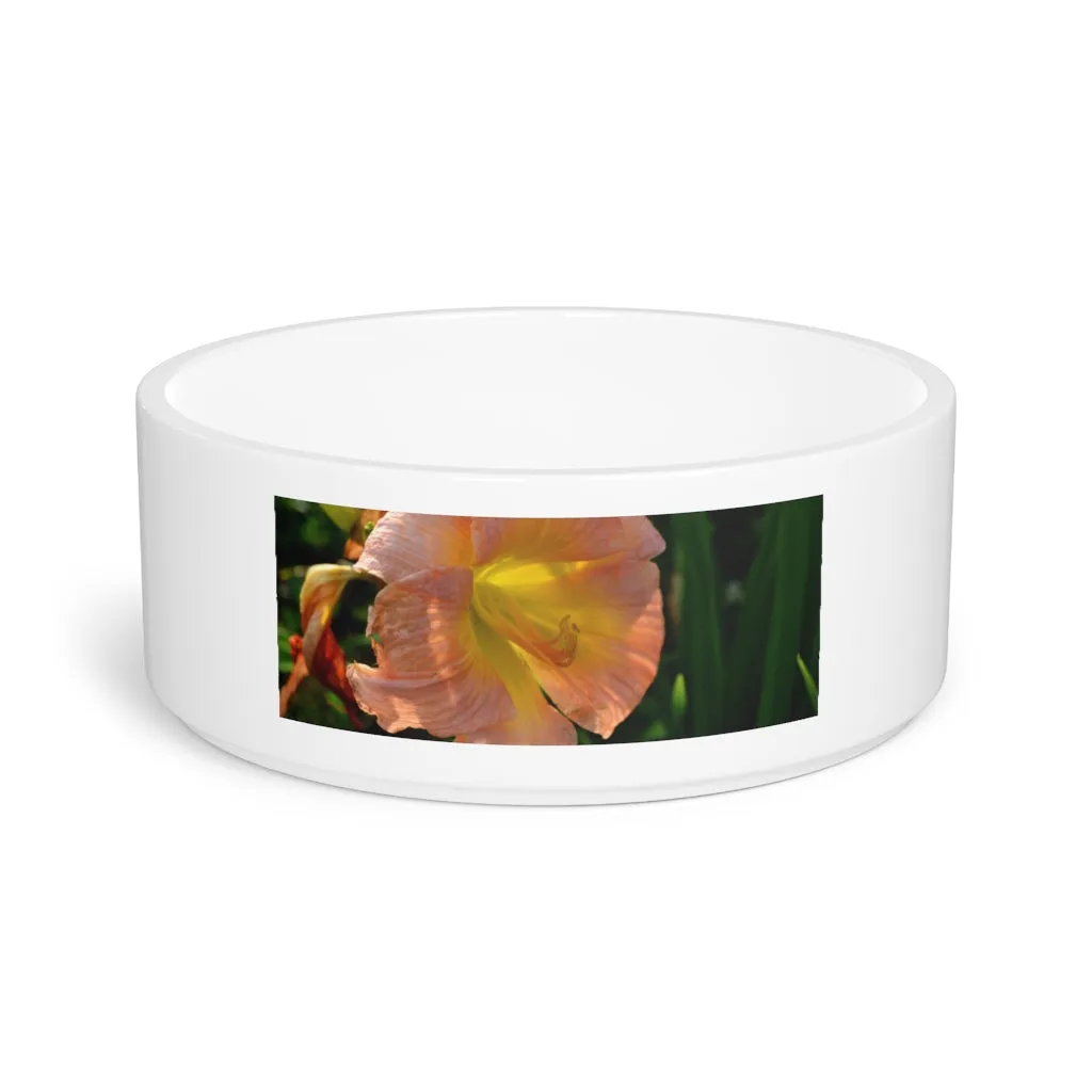 Peach and Yellow Flower Pet Bowl