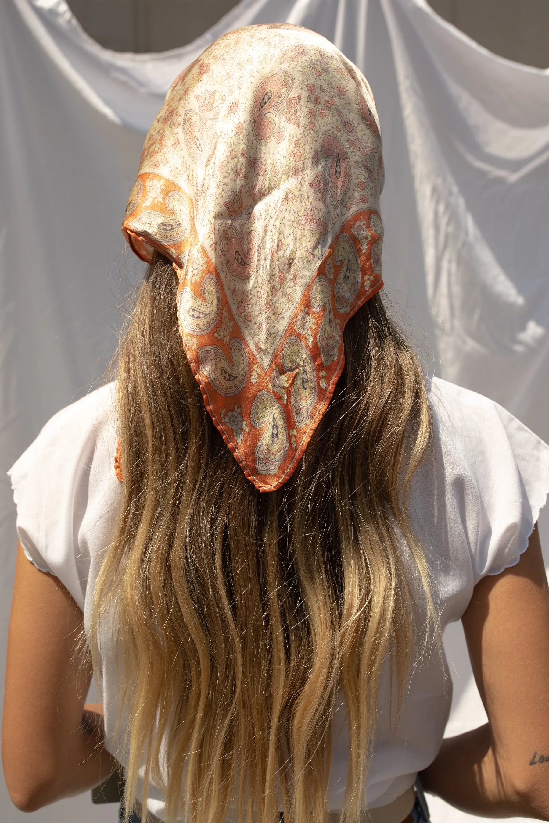 Peach Paisley Scarf