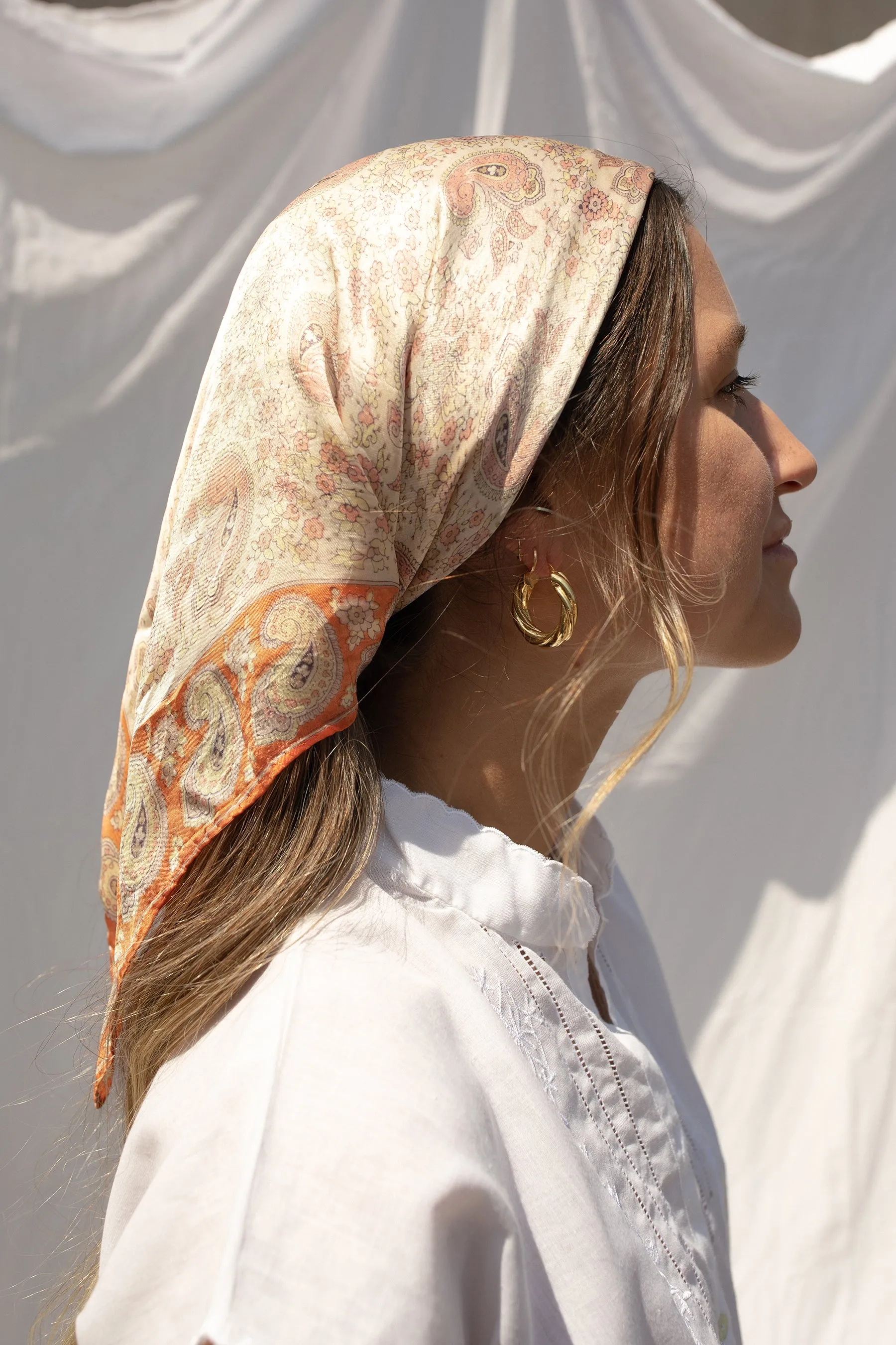 Peach Paisley Scarf