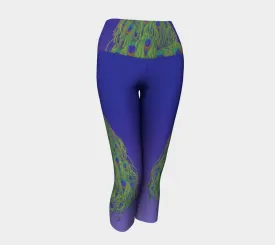 Peacock yoga Capris by Mark Henson