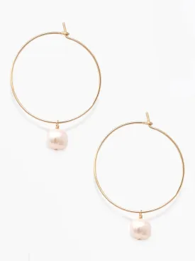 Pearl Adornment Hoop Earring