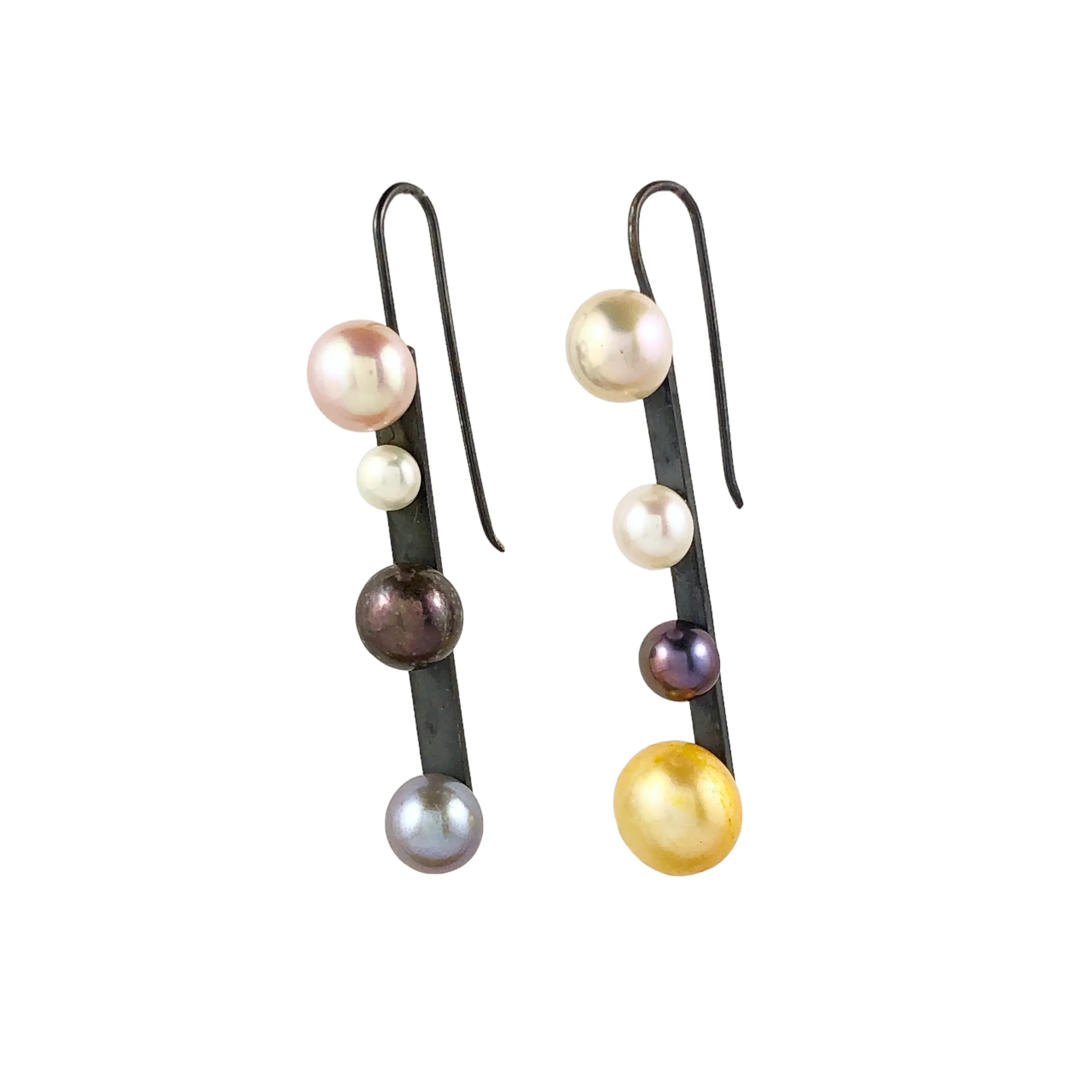 Pearl Dot Stick Earrings - Ari Athans