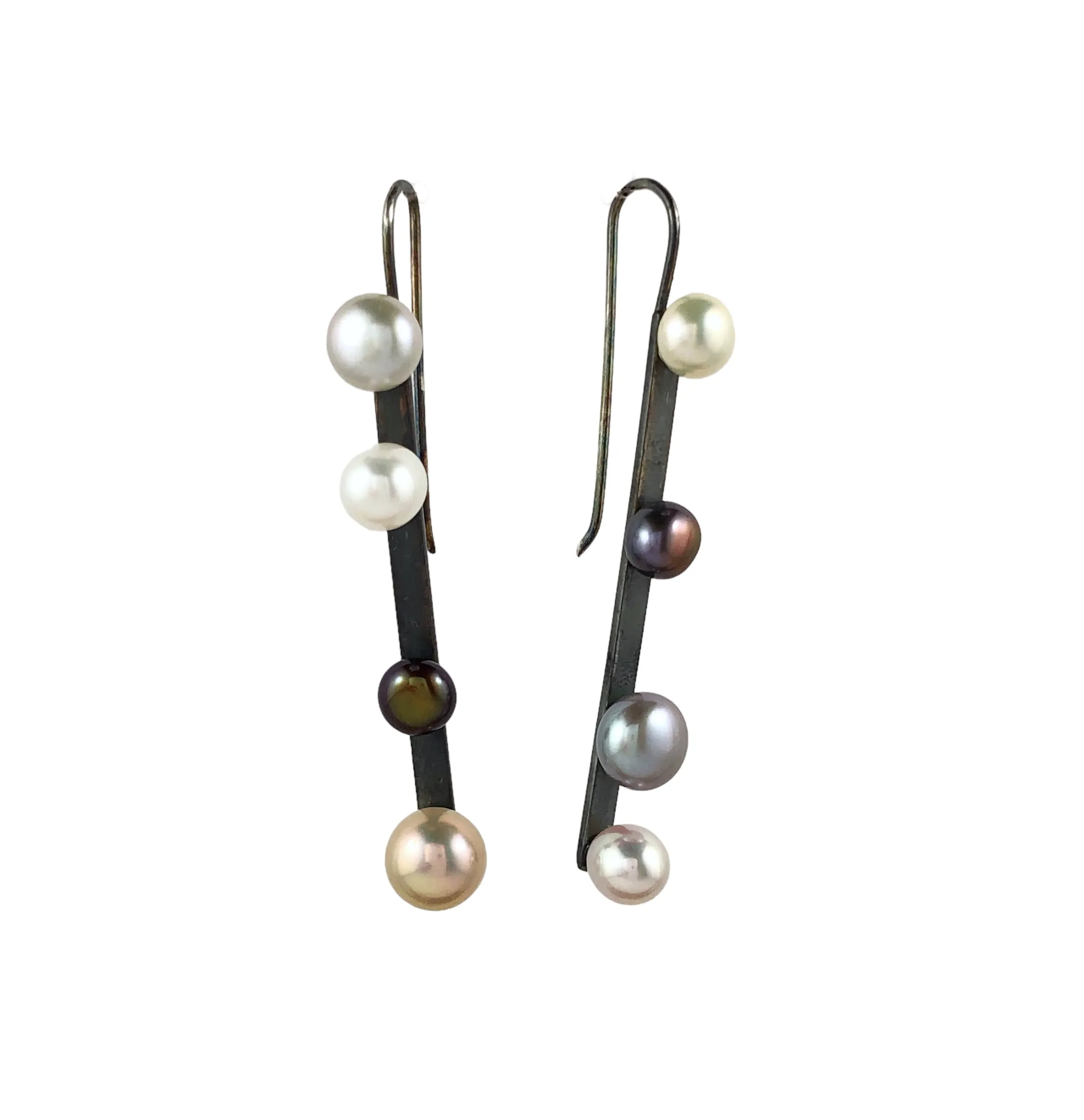 Pearl Dot Stick Earrings - Ari Athans