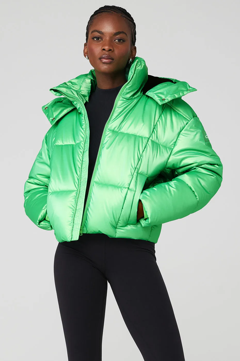 Pearlized Pristine Puffer - Green Glow/Black