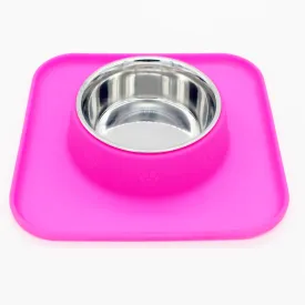 Peetara Silicon Single Diners for Dogs and Cats (Pink)