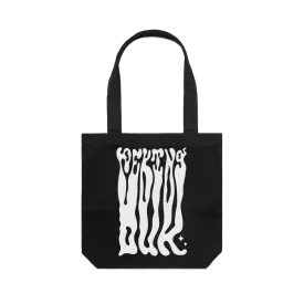 Peking Duk / Drippy Text Black Tote Bag