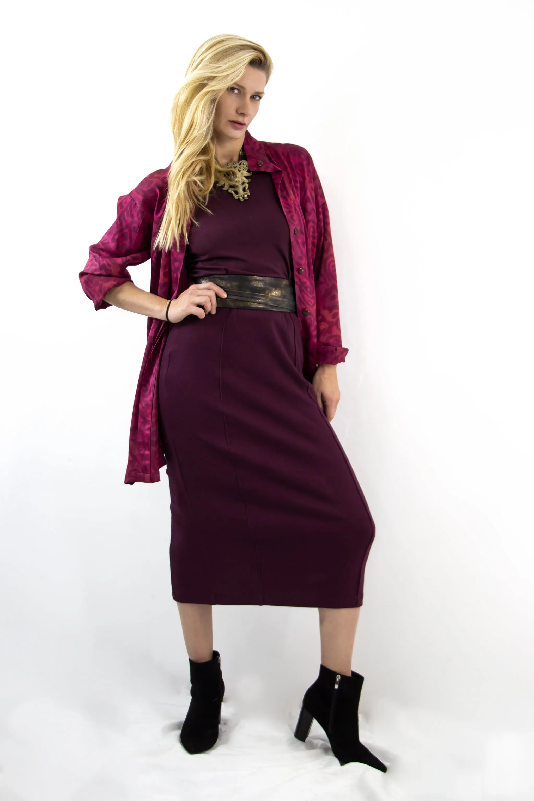 Pencil Skirt - Aubergine