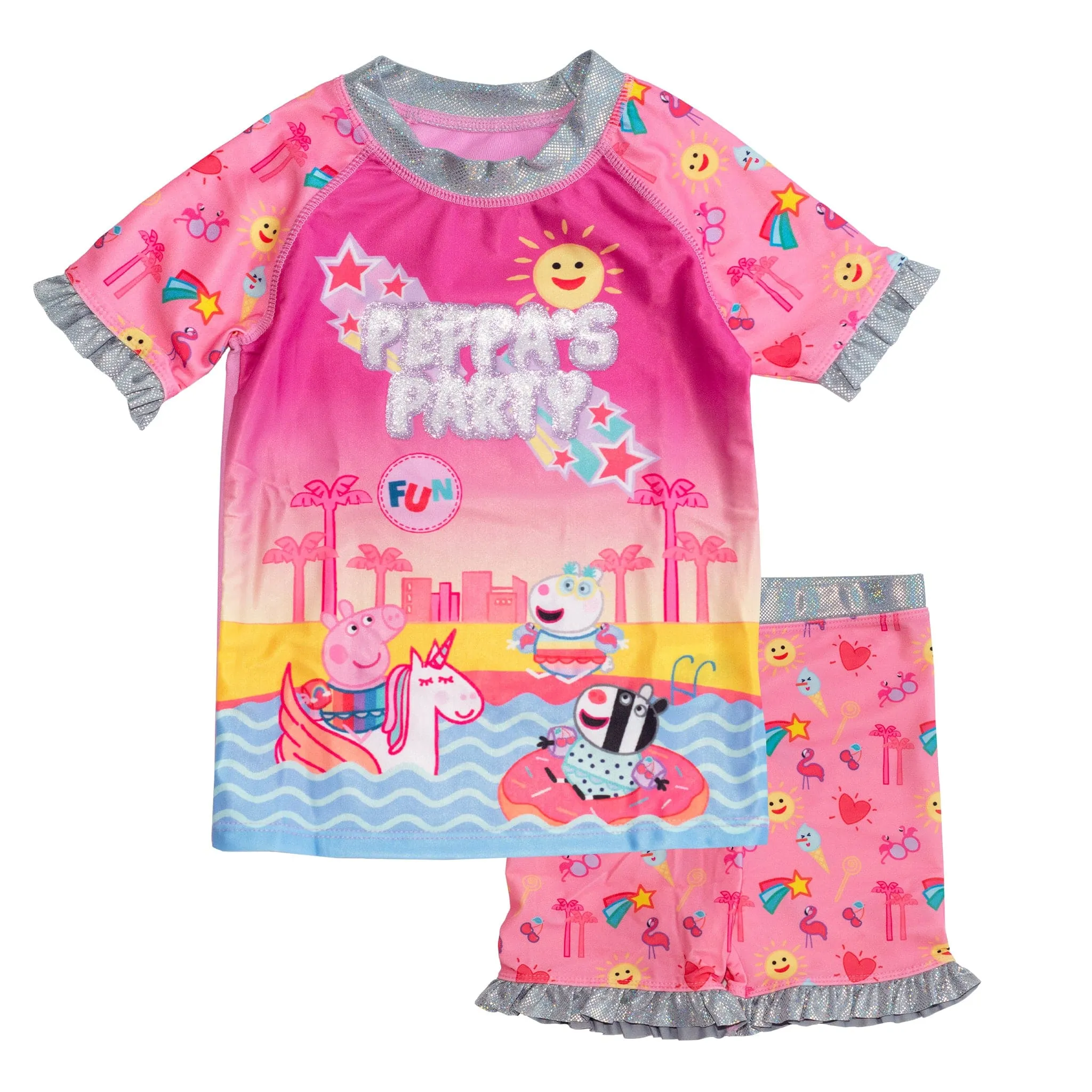 Peppa Pig Party Girls Swimming Top and Shorts