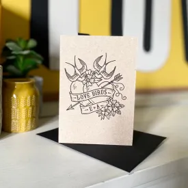 Personalised Love Birds Tattoo Card