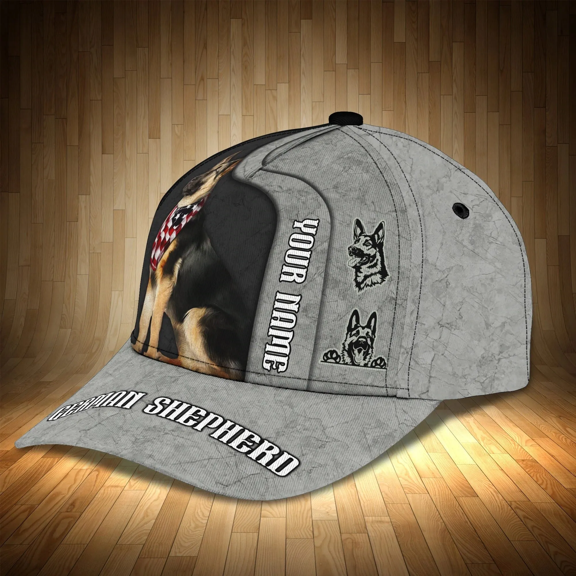 Personalized 3D Full Printing German Shepherd Dog Cap For Men And Woman, Dog Cap Hat, Gift For Dog Lover