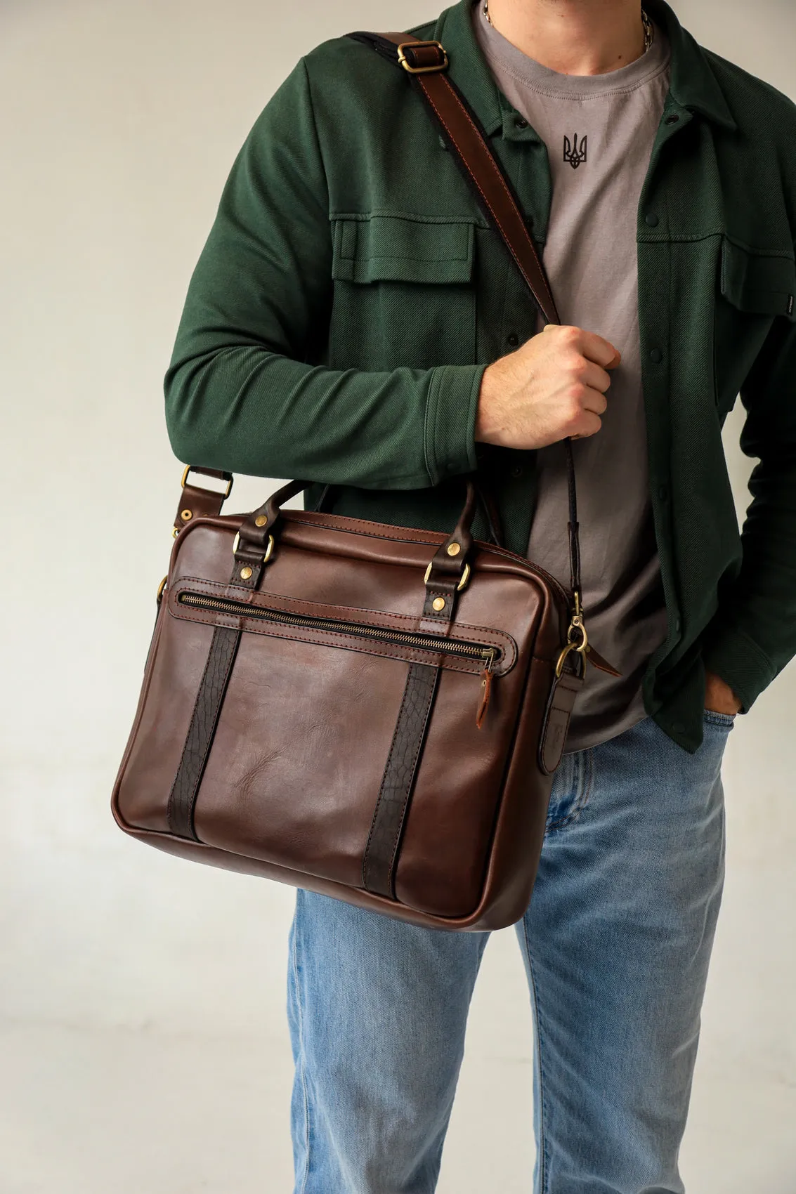 Personalized gifts for him, Leather briefcase man, full grain leather bag men, mens laptop messenger bag, satchel bag, computer bag