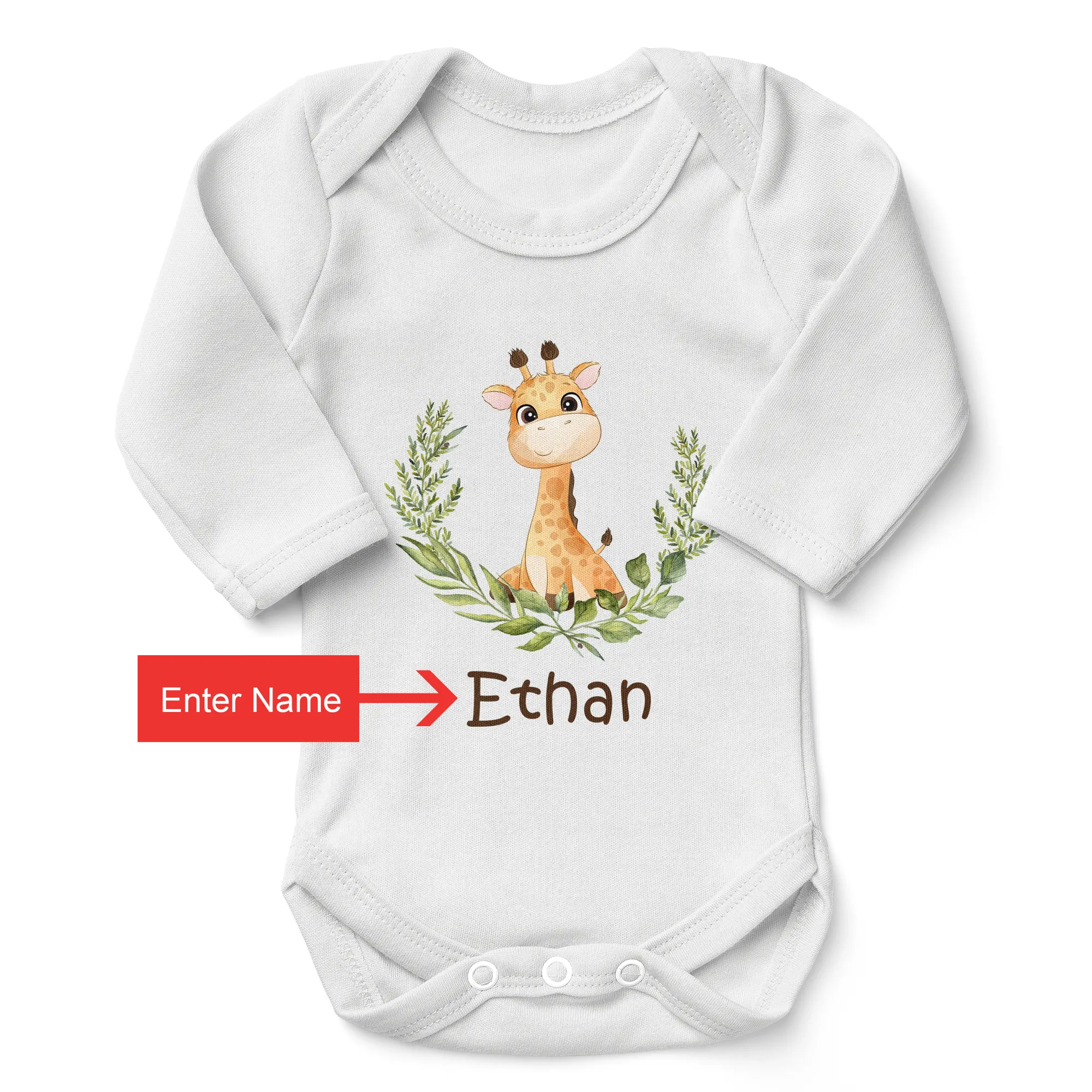 Personalized Matching Mom & Baby Organic Outfits - Giraffe Family