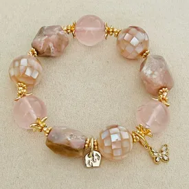 Peruvian Opal & Madagascar Rose Quartz Bracelet