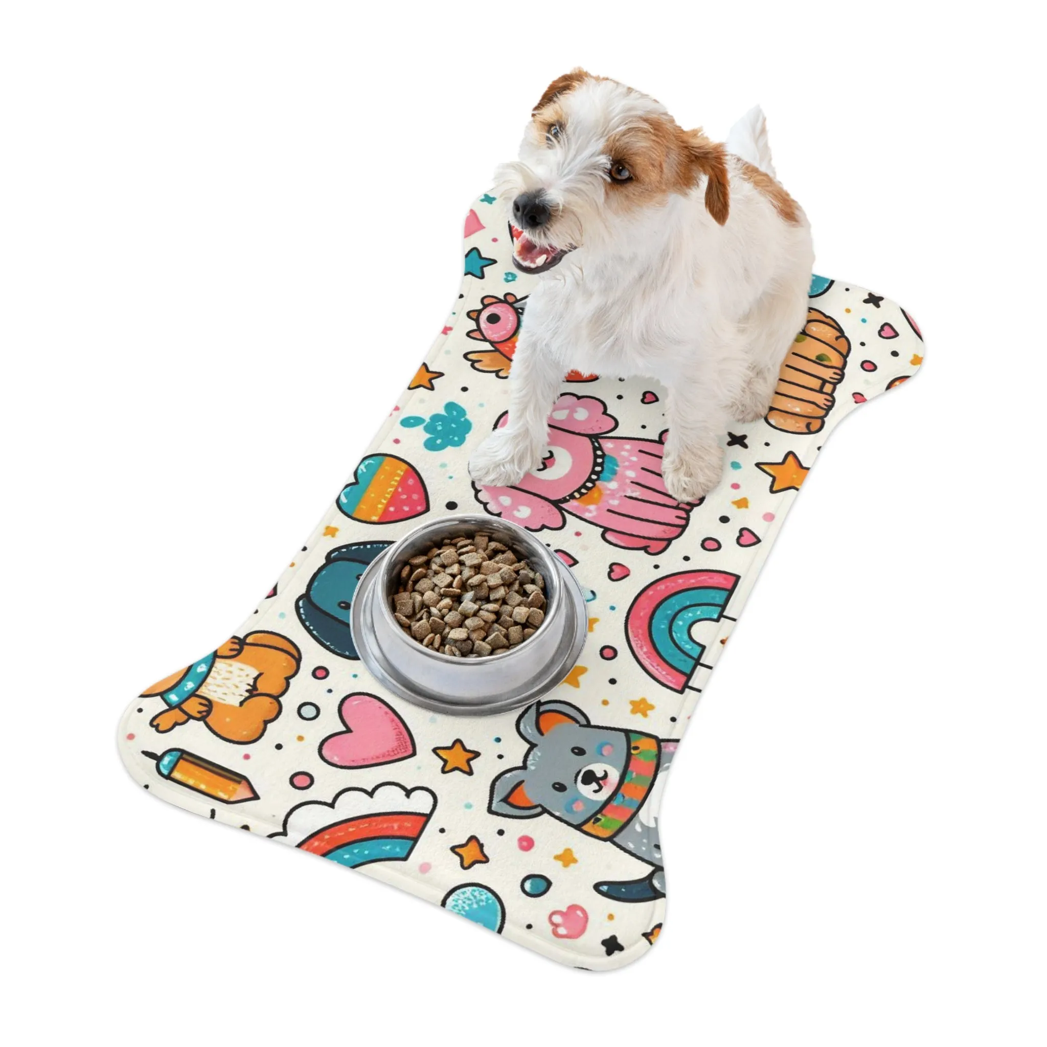 Pet Feeding Mats - Dogs Rainbows Stars and Hearts