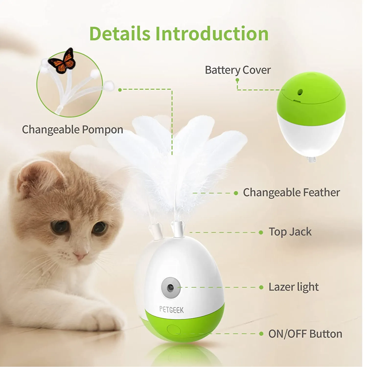 Pet Geek Egg Laser Tumbler Toy for Cats