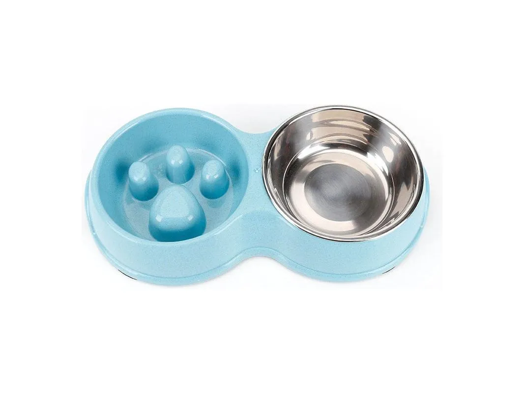 Pet Slow Food Double Bowl 31.5x17.5x6