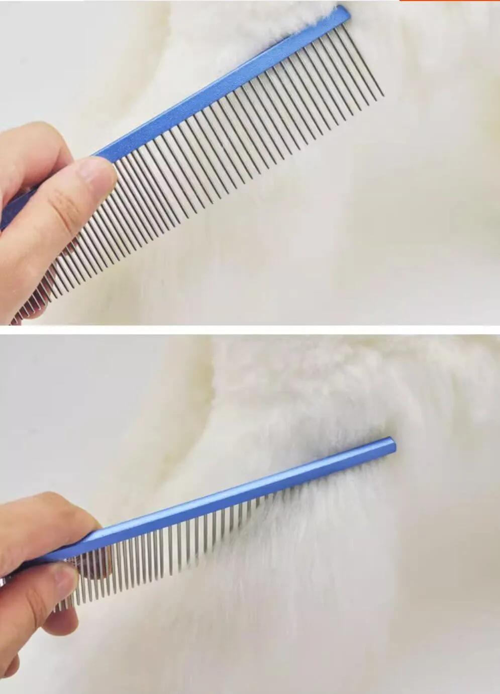 Pet Steel Grooming Comb with Stainless Steel Teeth for Removing Tangles and Knots for Dogs & Cats