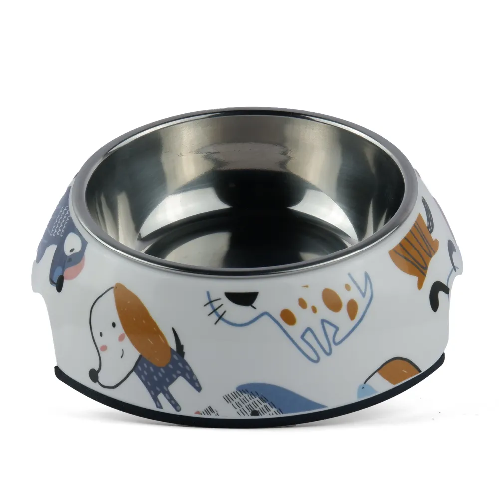 Pet Vogue Cartoon Pattern Colourful Bowl for Dogs and Cats