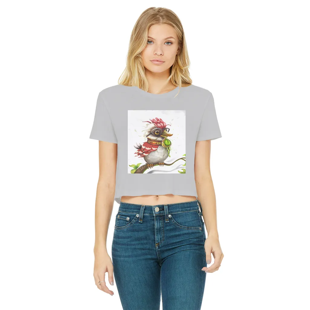 Pete the Sweet Little Bird Classic Women's Cropped Raw Edge T-Shirt