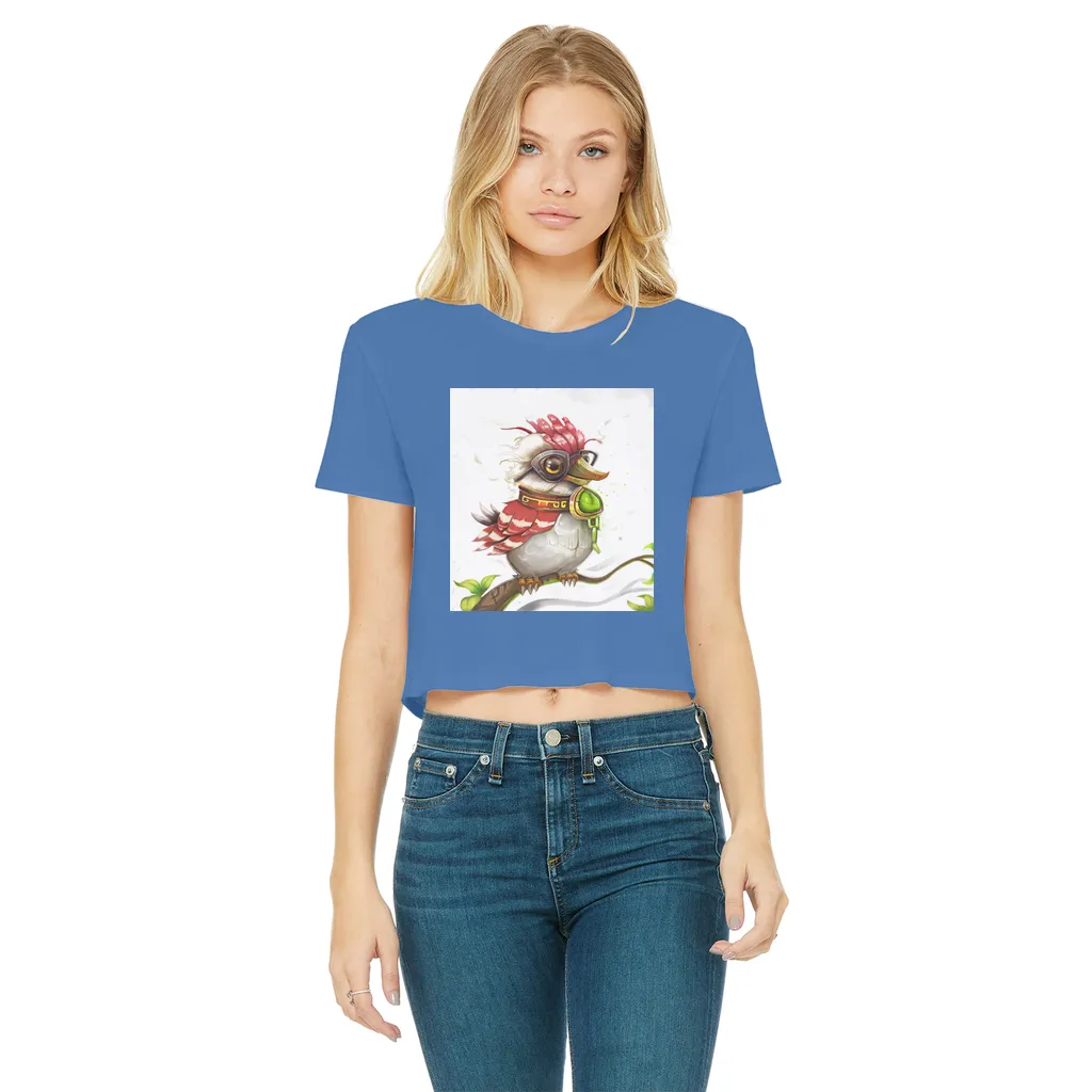 Pete the Sweet Little Bird Classic Women's Cropped Raw Edge T-Shirt