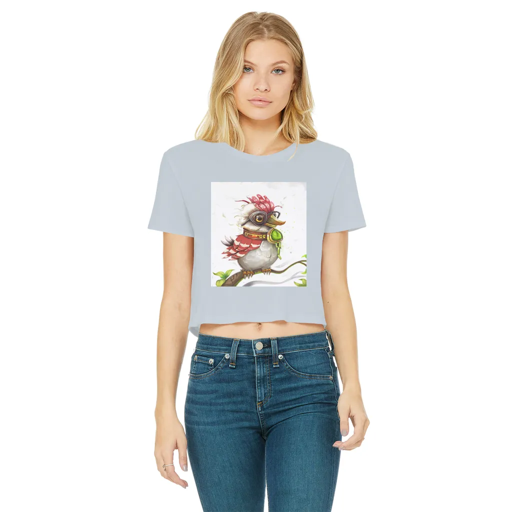 Pete the Sweet Little Bird Classic Women's Cropped Raw Edge T-Shirt