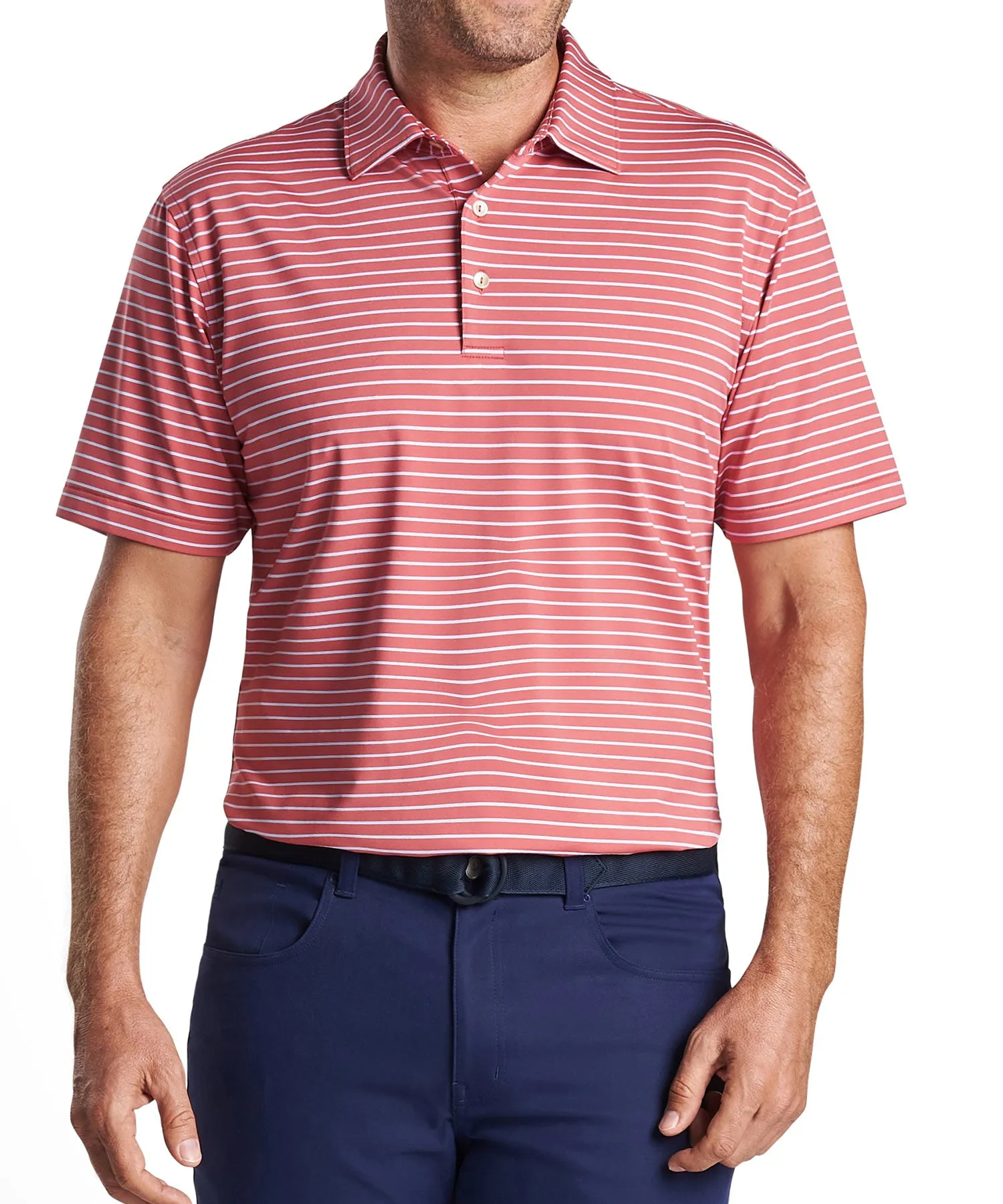 Peter Millar Short Sleeve Drum Stripe Polo Knit Shirt