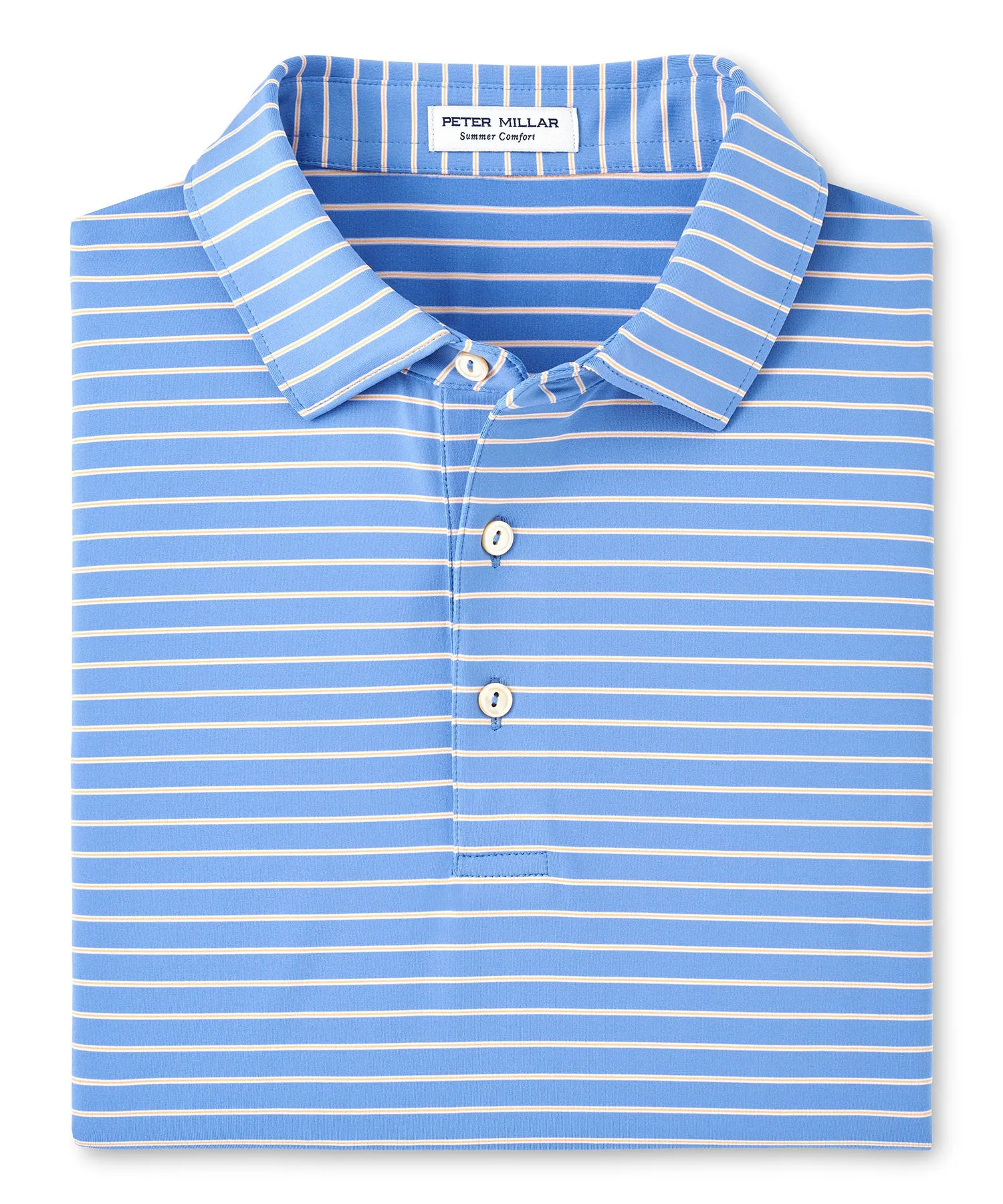 Peter Millar Short Sleeve Drum Stripe Polo Knit Shirt