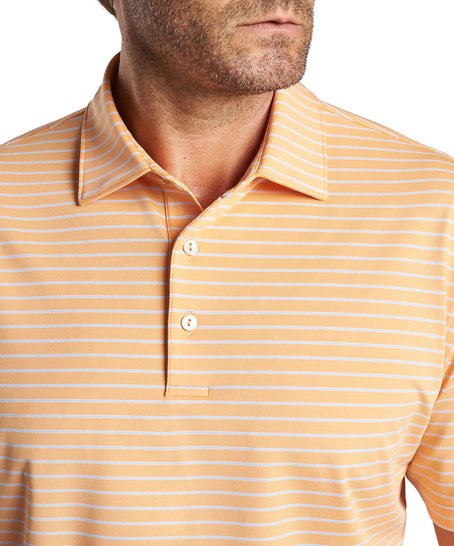 Peter Millar Short Sleeve Drum Stripe Polo Knit Shirt