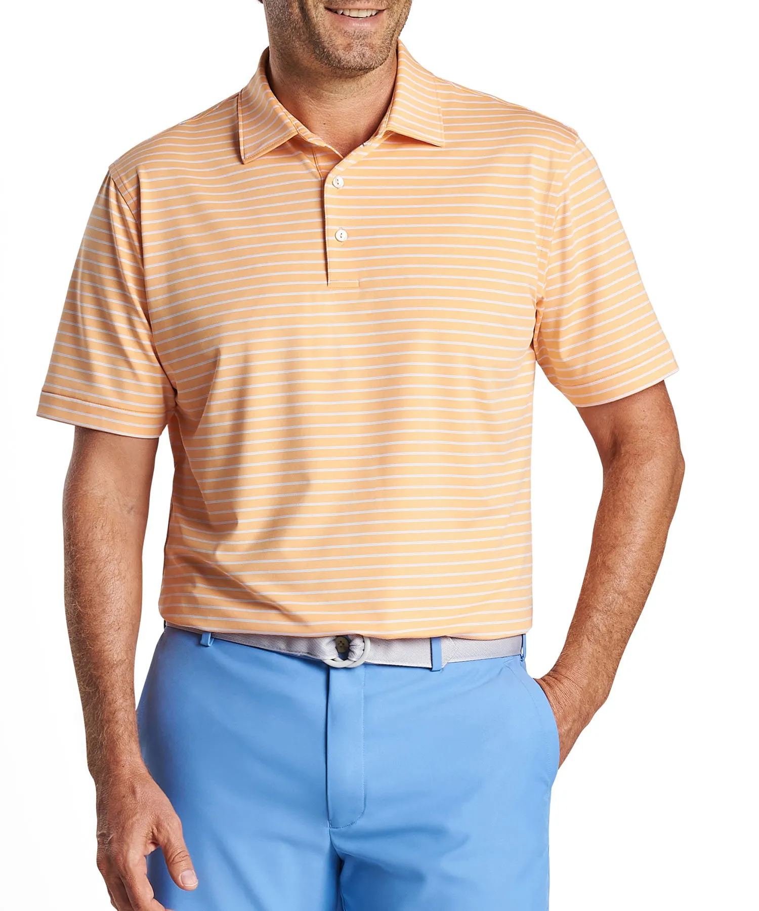 Peter Millar Short Sleeve Drum Stripe Polo Knit Shirt