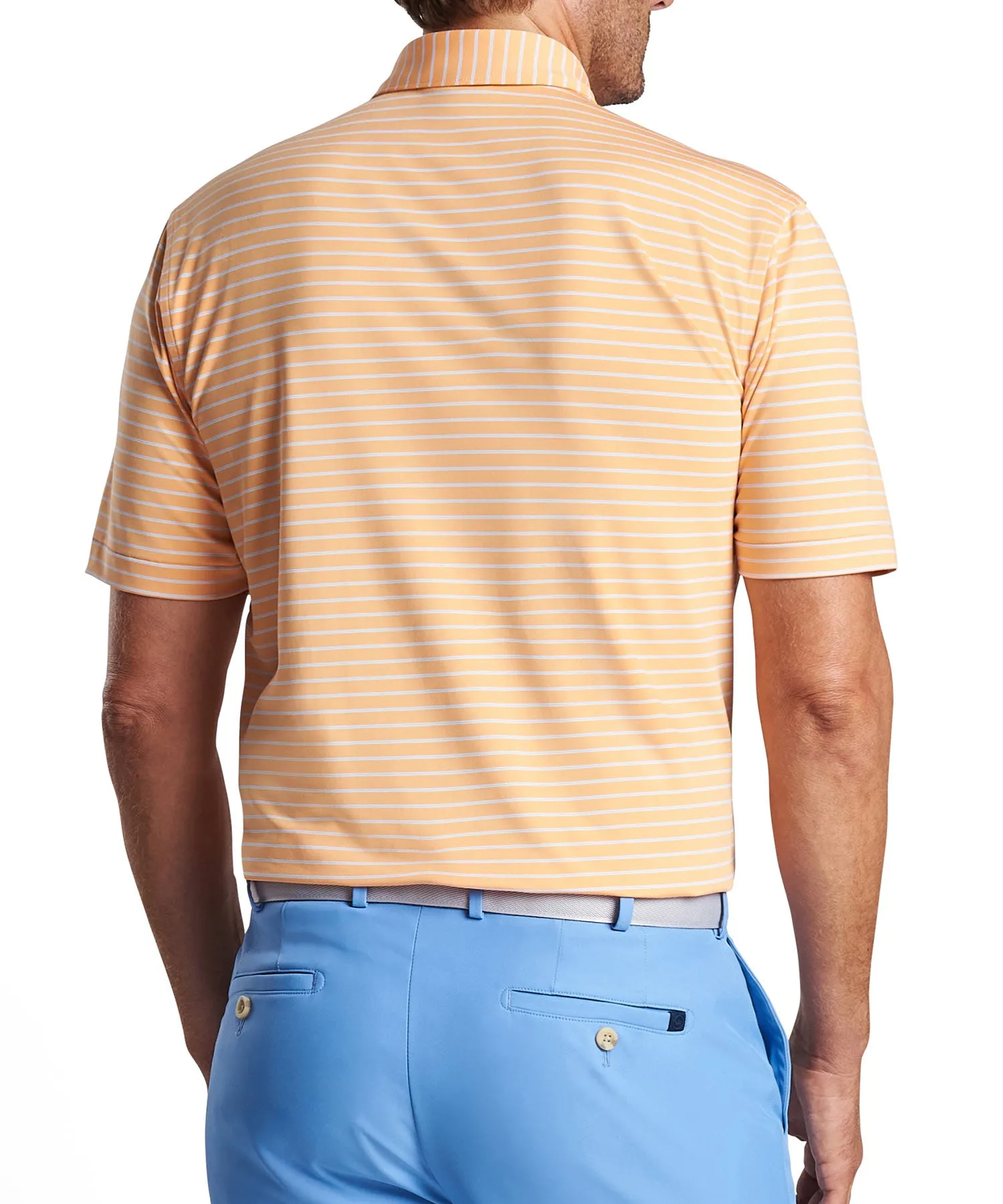 Peter Millar Short Sleeve Drum Stripe Polo Knit Shirt