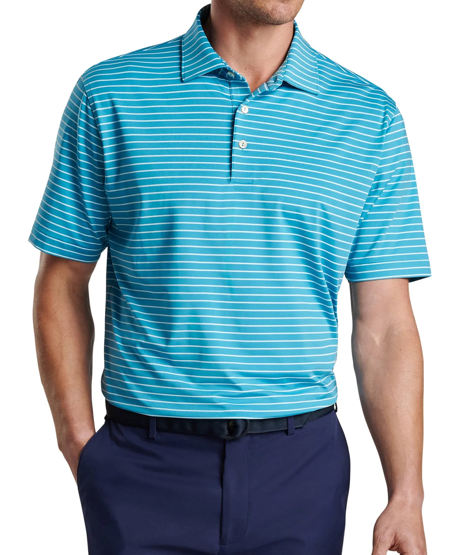 Peter Millar Short Sleeve Drum Stripe Polo Knit Shirt