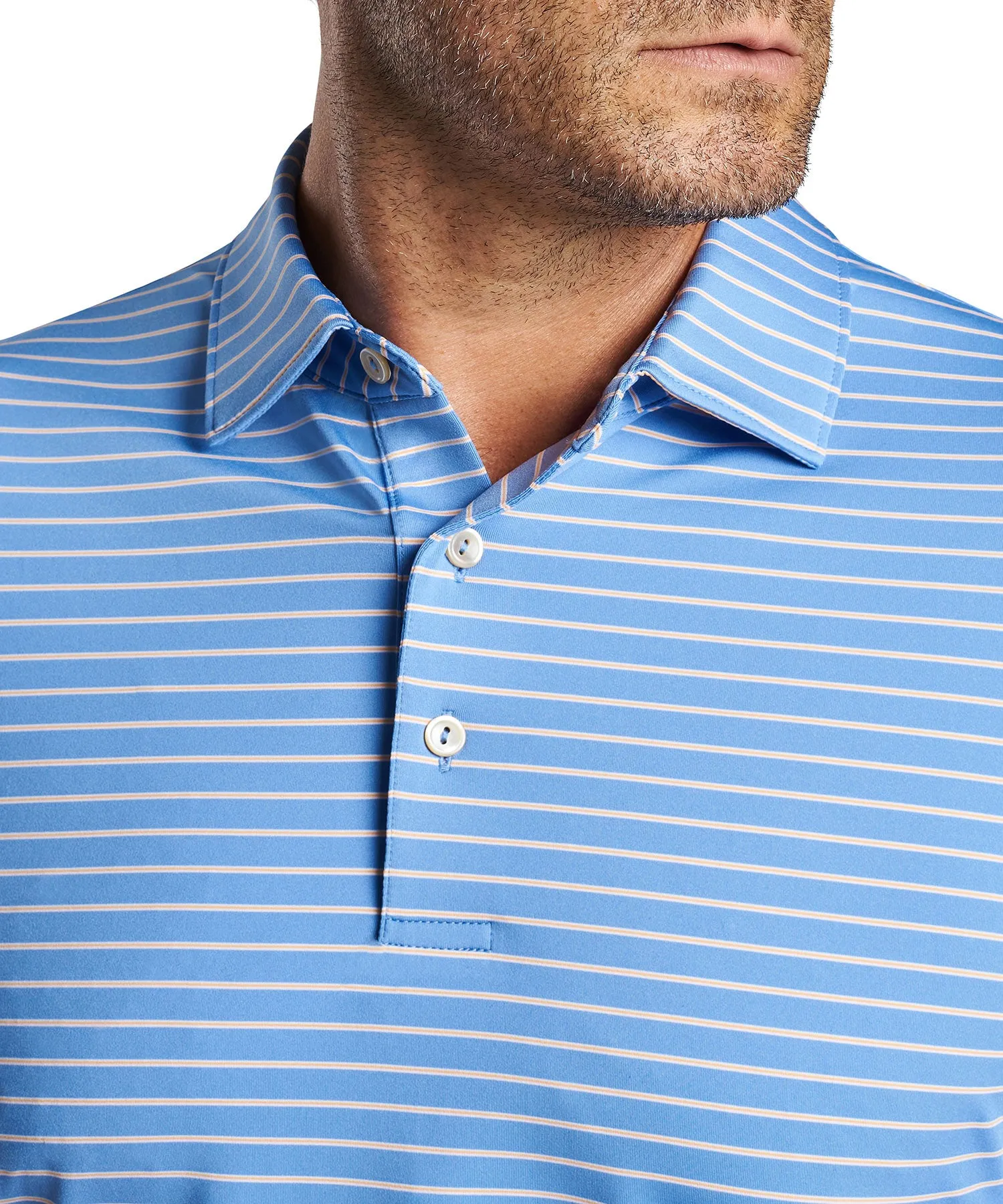 Peter Millar Short Sleeve Drum Stripe Polo Knit Shirt