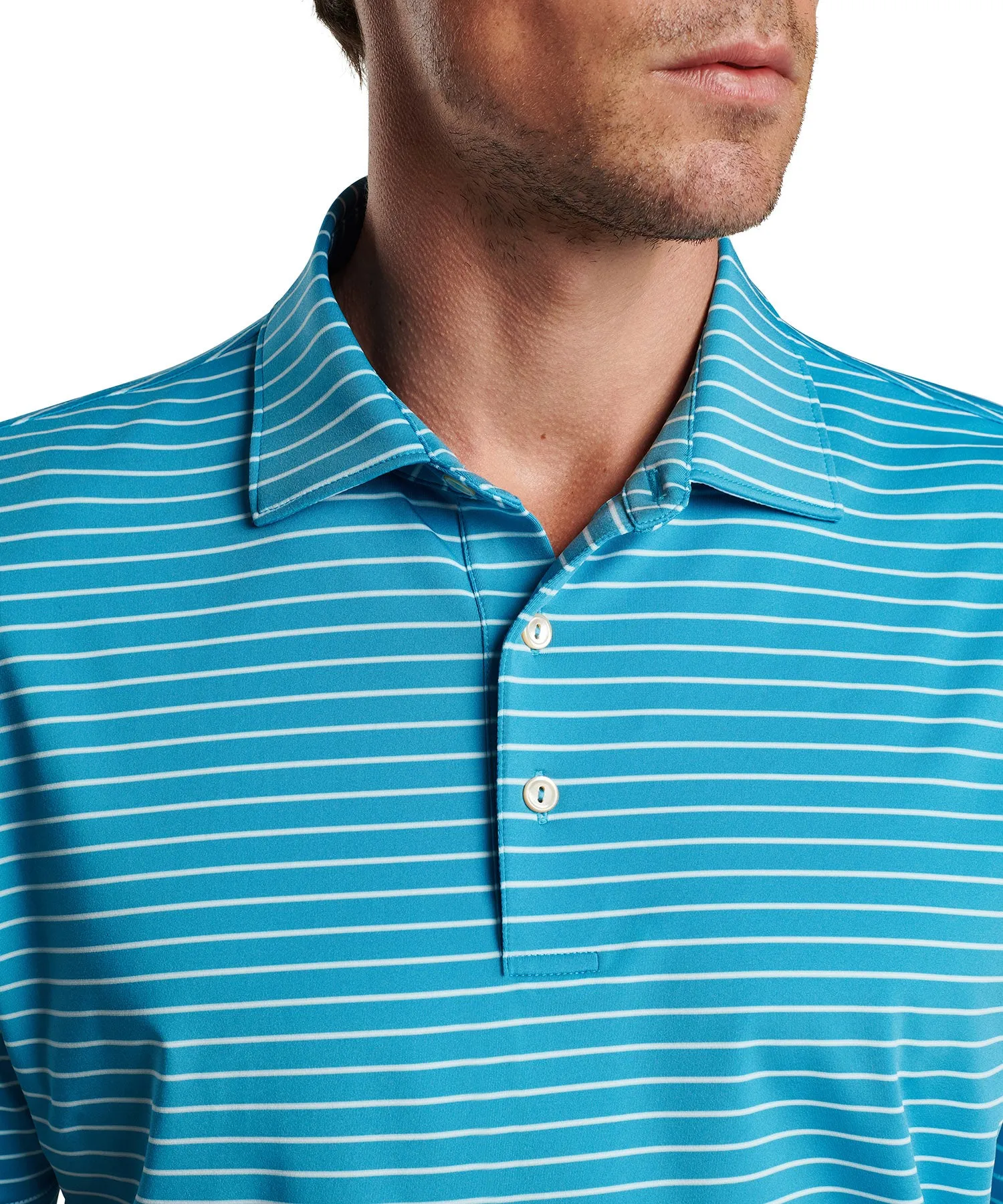 Peter Millar Short Sleeve Drum Stripe Polo Knit Shirt