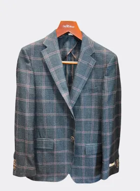 Peter Millar Sport Coat in Green Windowpane