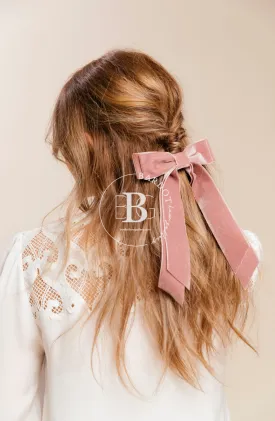 Petite Oversize Velvet Long Bow | Upscale Bows for Women | Luxury Designer Hair Accessories | Made to Order