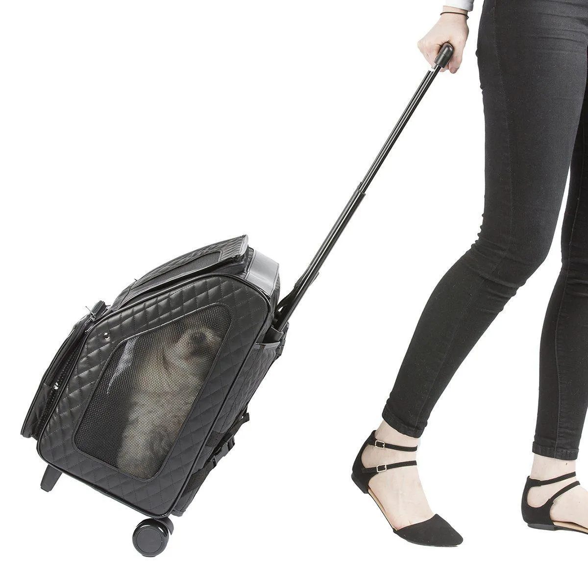 Petote Rio Dog Carrier Black Quilted