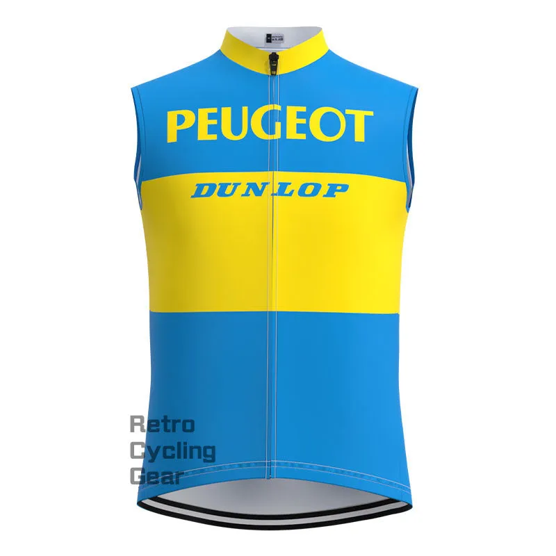 Peugeot Blue-Yellow Retro Long Sleeve Cycling Kit