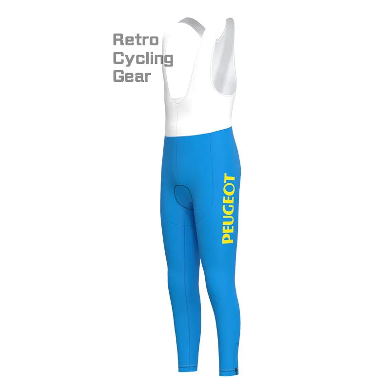 Peugeot Blue-Yellow Retro Long Sleeve Cycling Kit