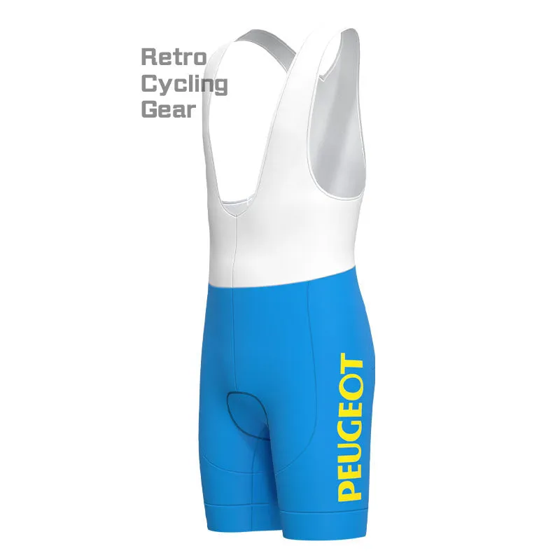 Peugeot Blue-Yellow Retro Long Sleeve Cycling Kit