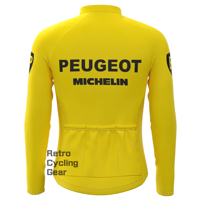 Peugeot Yellow 2 Retro Long Sleeve Cycling Kit