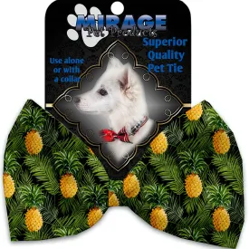 Pineapples In Paradise Pet Bow Tie Collar Accessory With Velcro