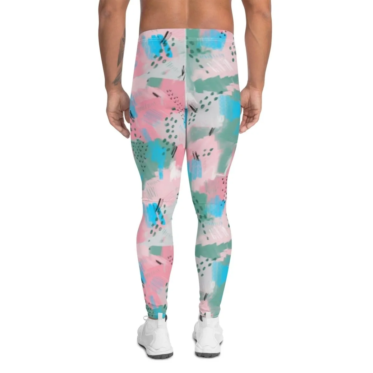 Pink Abstract Men's Leggings