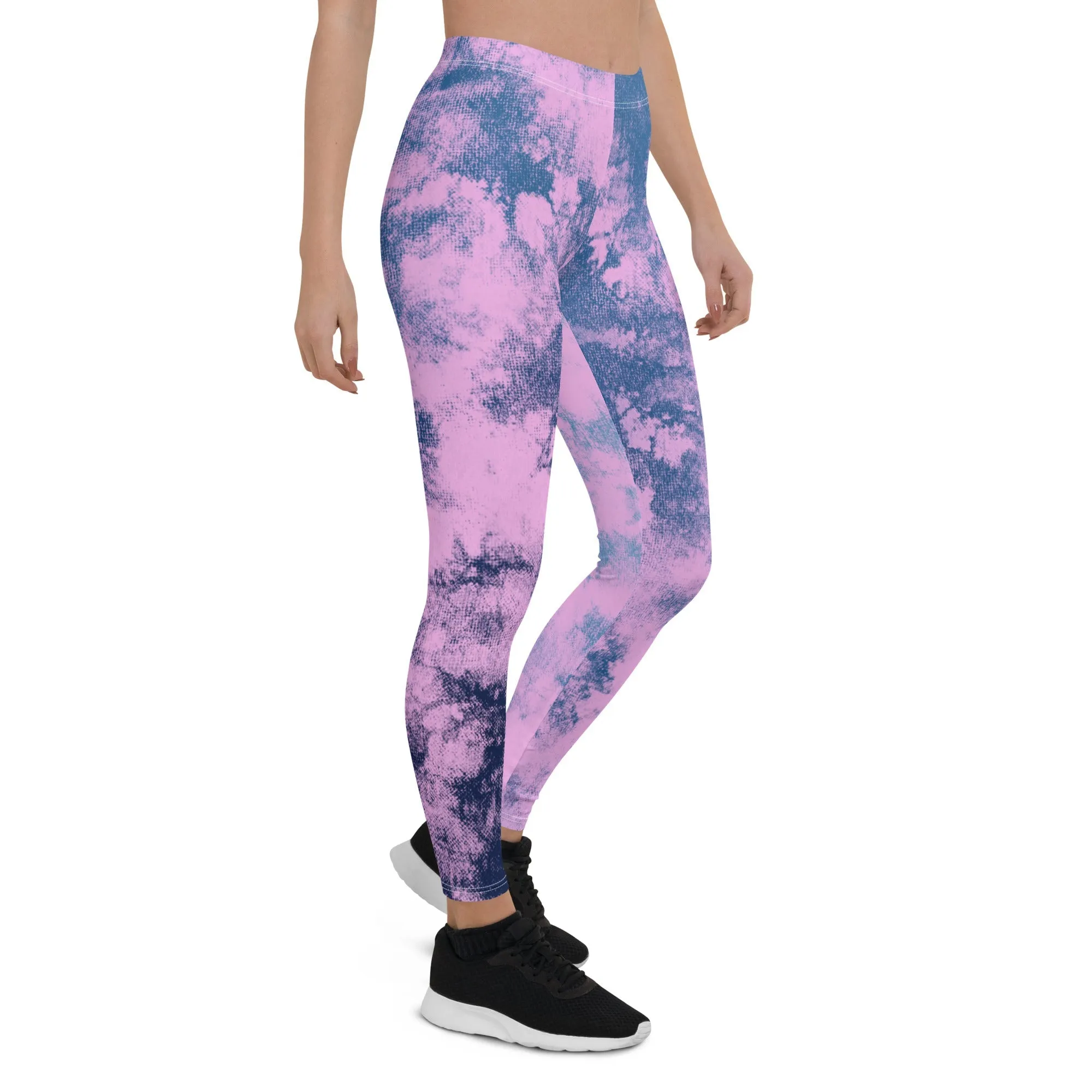 Pink & Blue Tie Dye Leggings