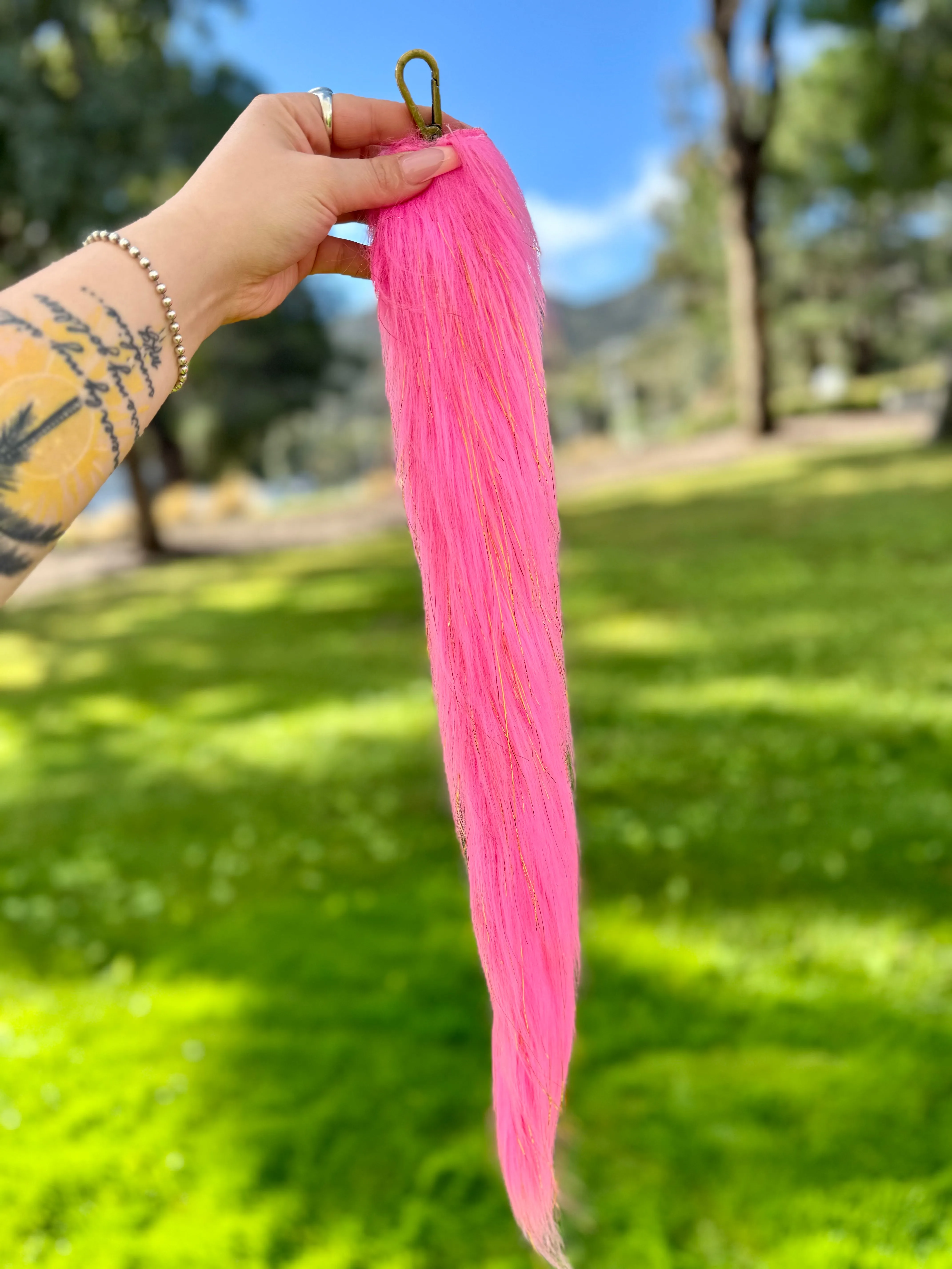 Pink & Gold Tinsel Tail