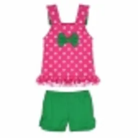 Pink & Green Shorts Set