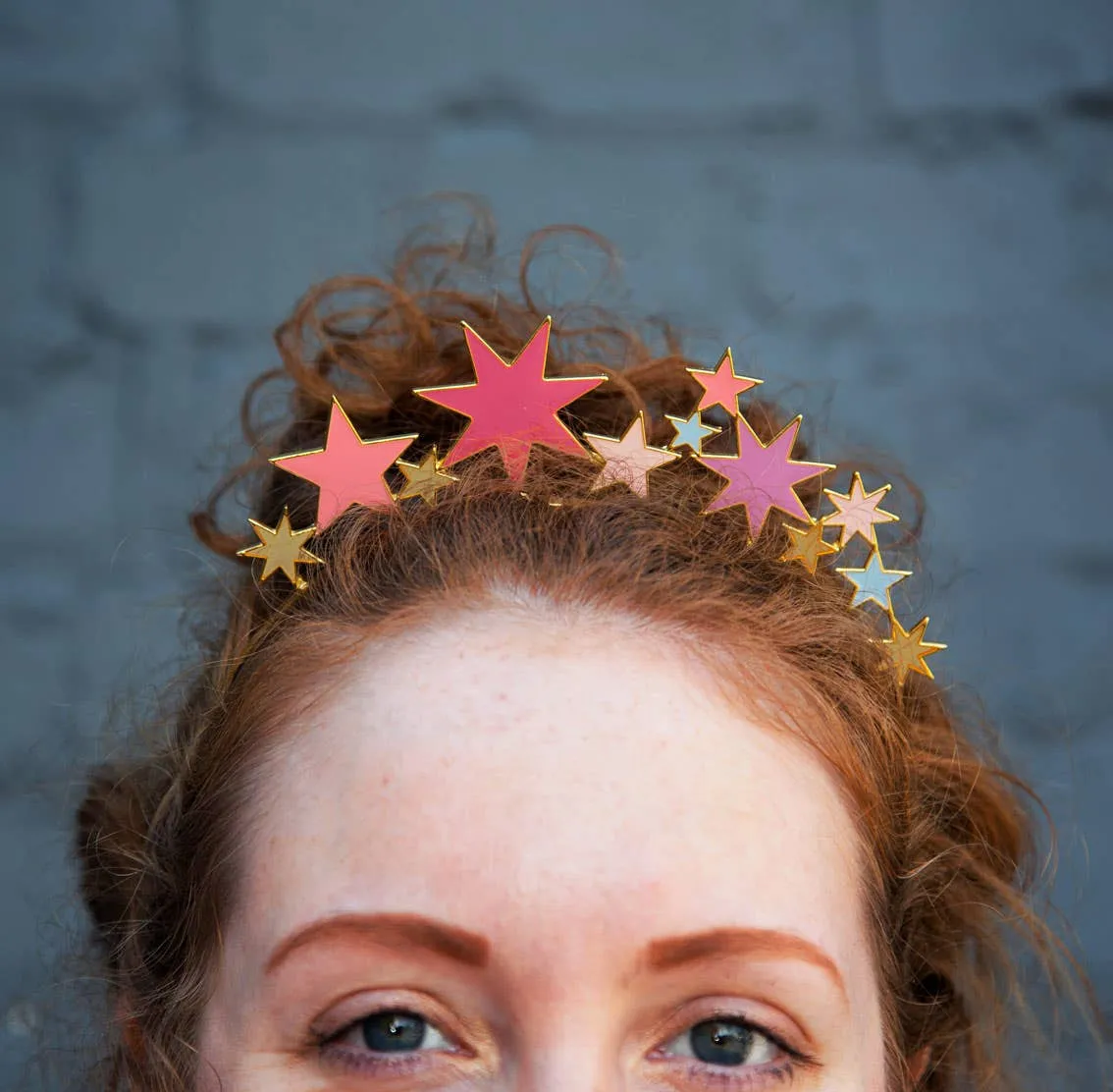 Pink and Gold Star Headband