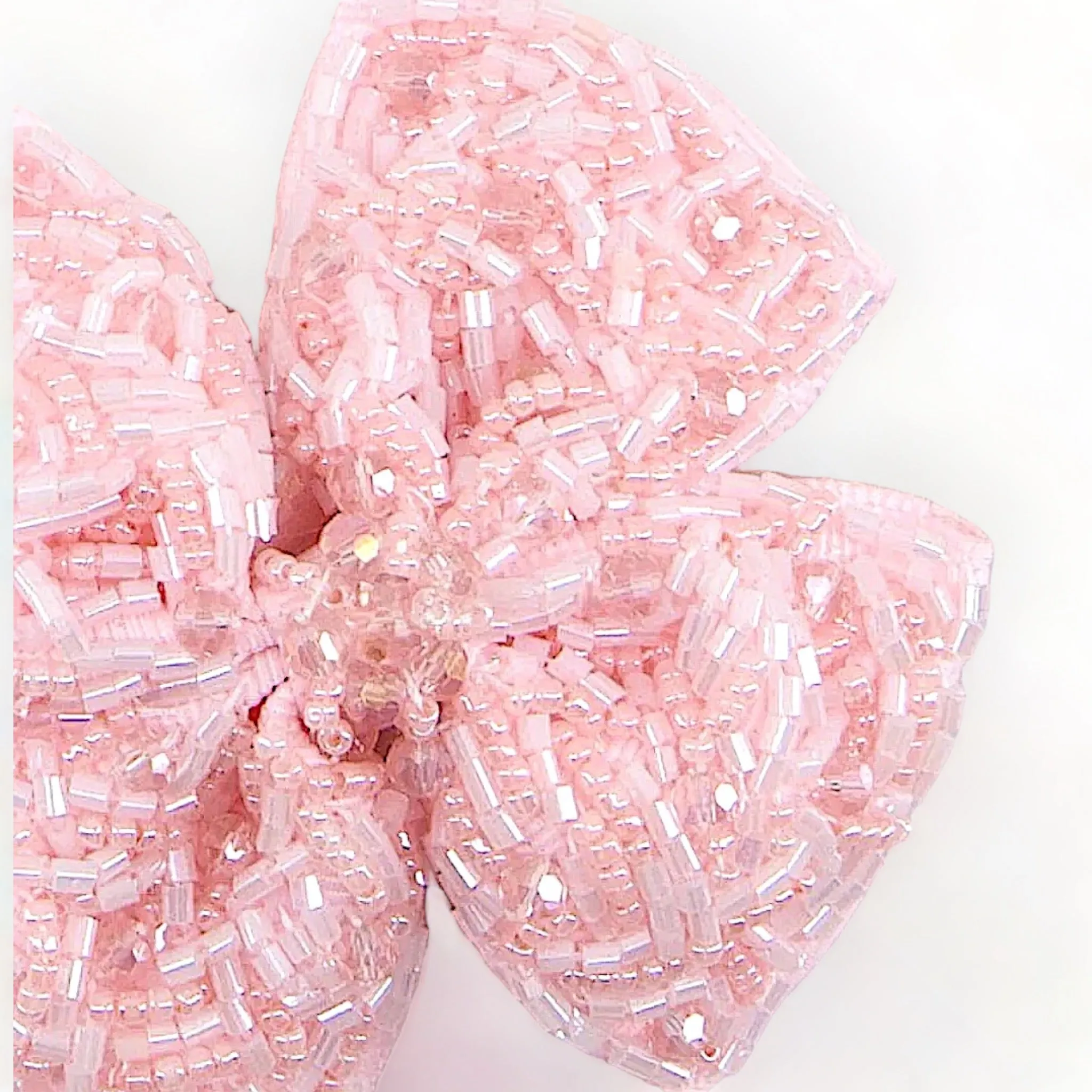 Pink Creme Girls Hair Bow Clip