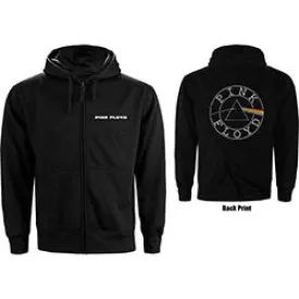 Pink Floyd Ladies Zipped Hoodie: Circle Logo (Back Print)